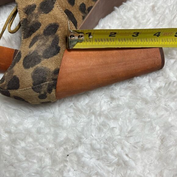 Jeffrey Campbell leather suede leopard prints platform heels lace up shoes SZ8.5 - Picture 8 of 11